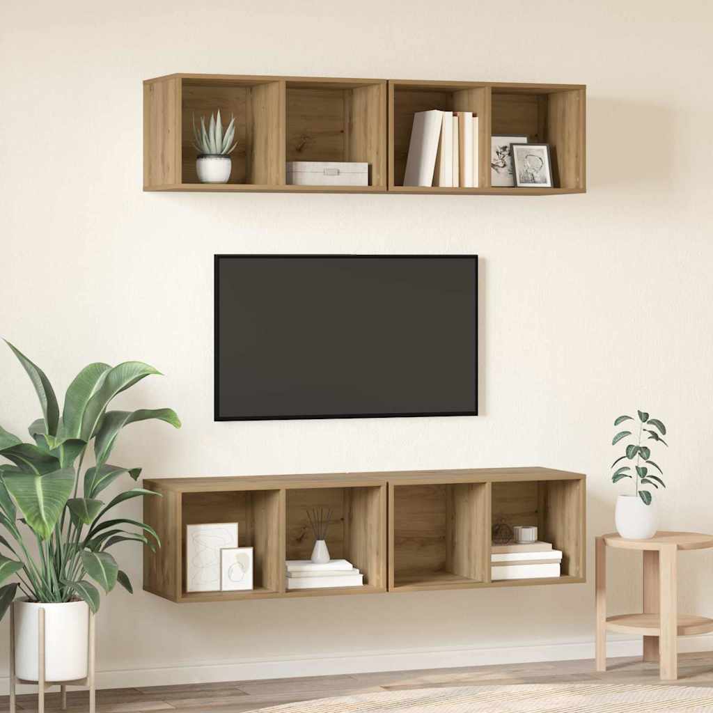 TV szekrény garnitúra 4 db Artisan tölgy Szerelt Fa