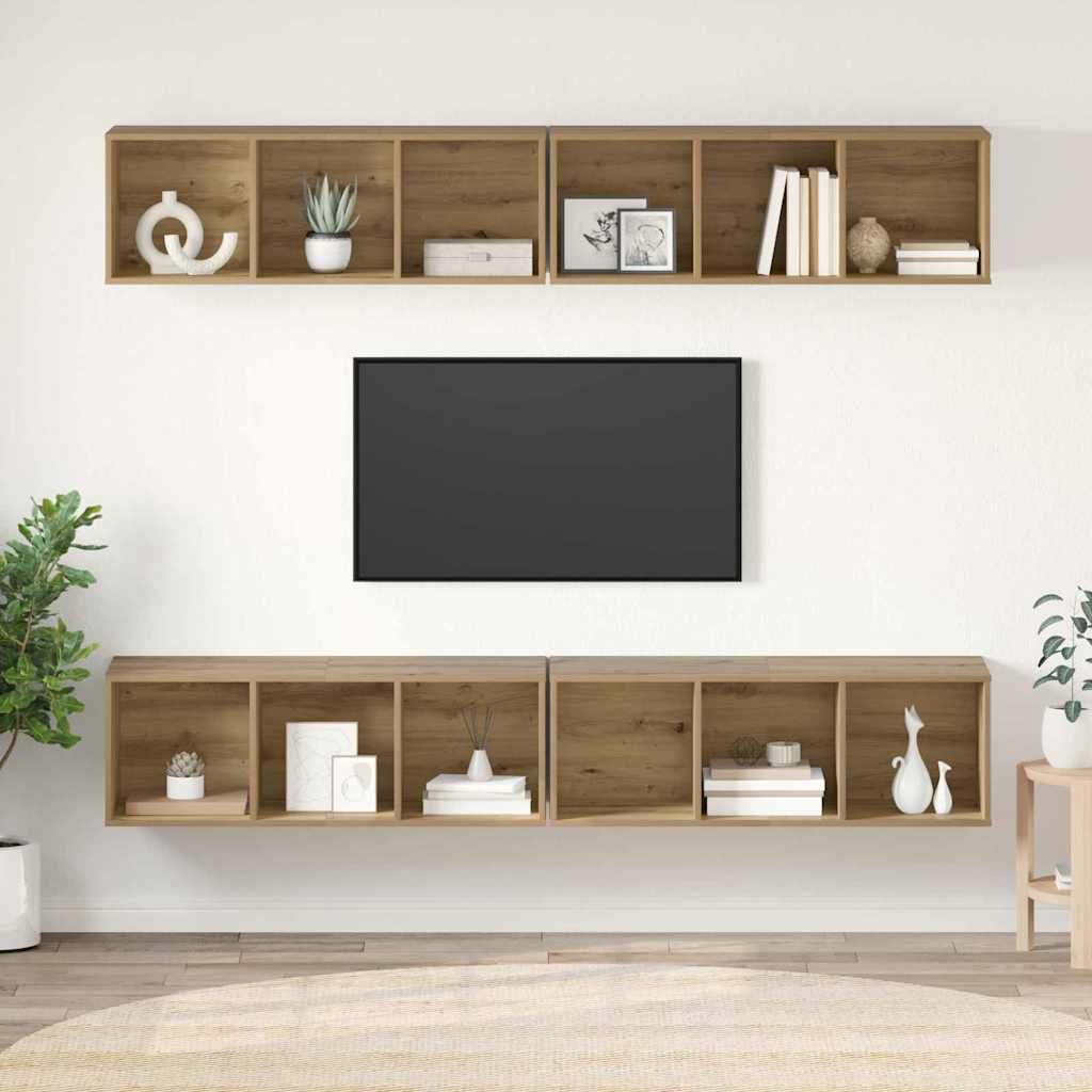 TV szekrény garnitúra 4 db Artisan tölgy Szerelt Fa
