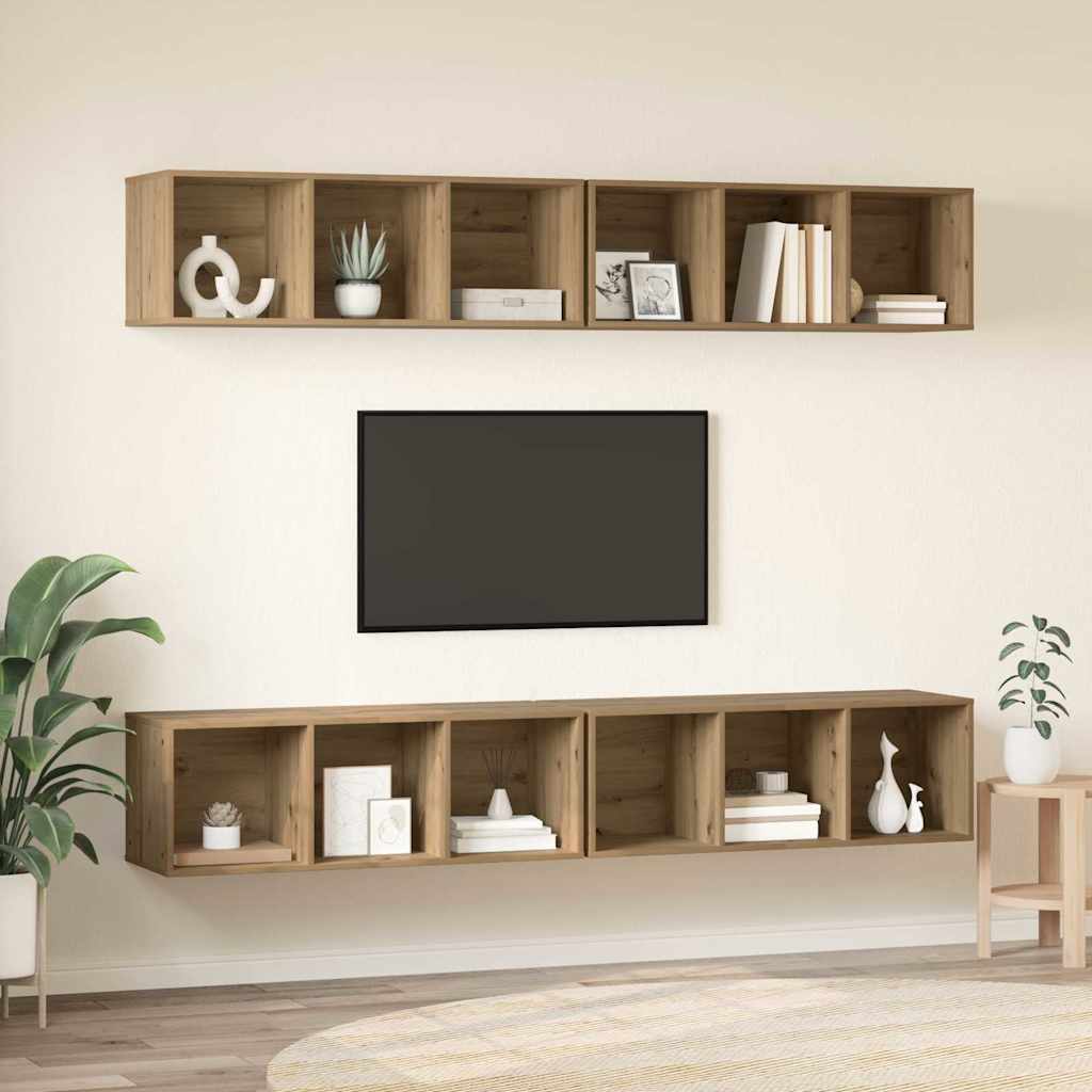 TV szekrény garnitúra 4 db Artisan tölgy Szerelt Fa