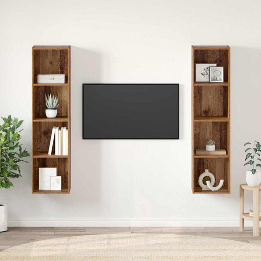 TV szekrény garnitúra 2 pcs Barna 37 x 37 x 142,5 cm Faanyag