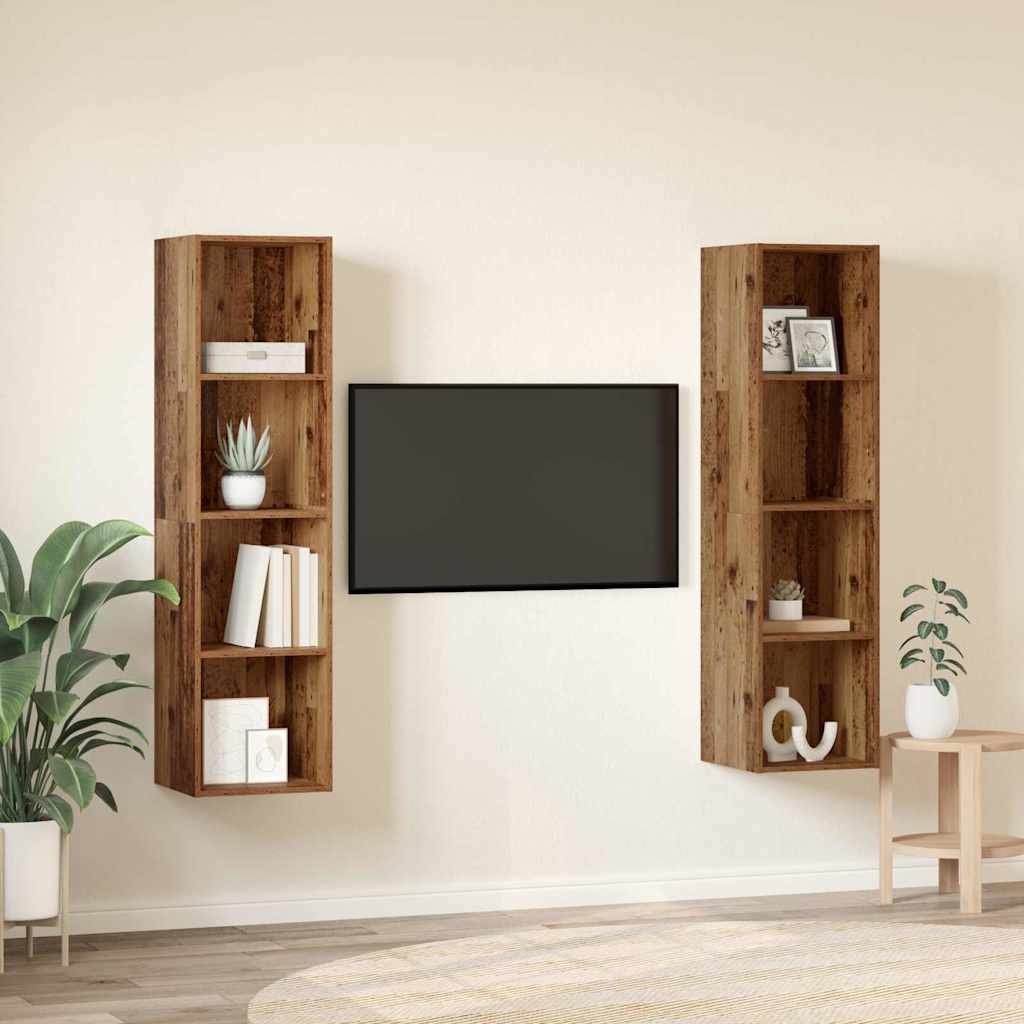 TV szekrény garnitúra 2 pcs Barna Szerelt Fa