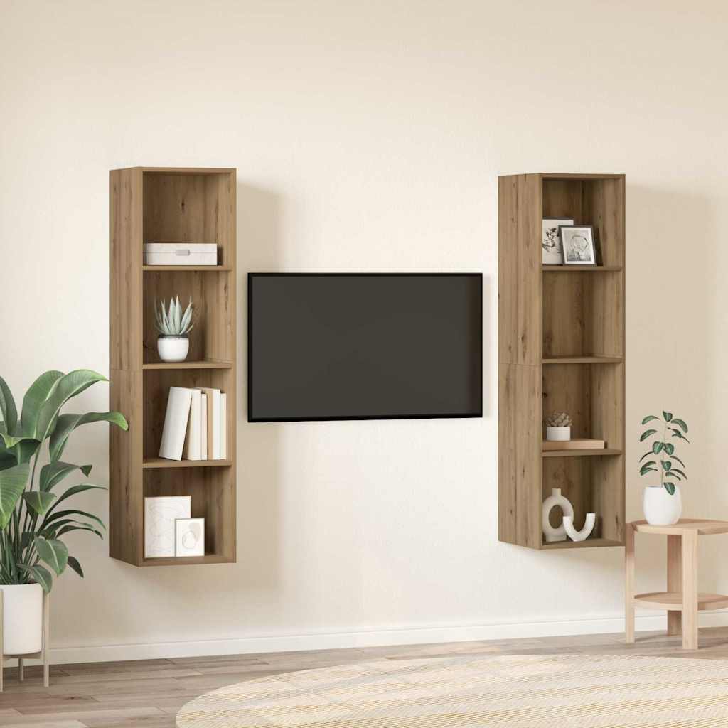 TV szekrény garnitúra 2 pcs Barna Szerelt Fa