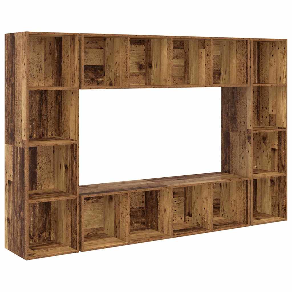 TV szekrény garnitúra 4 pcs Barna 37 x 37 x 142,5 cm Faanyag