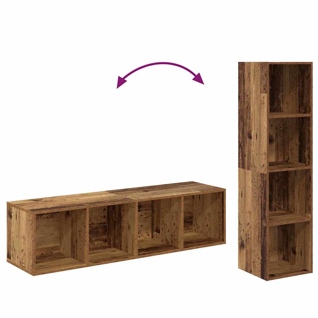 TV szekrény garnitúra 4 pcs Barna 37 x 37 x 142,5 cm Faanyag