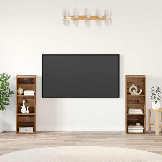 TV szekrény garnitúra 2 pcs Öreg fa 107 x 35 x 37 cm Faanyag