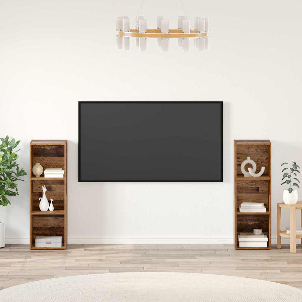 TV szekrény garnitúra 2 pcs Öreg fa 107 x 35 x 37 cm Faanyag