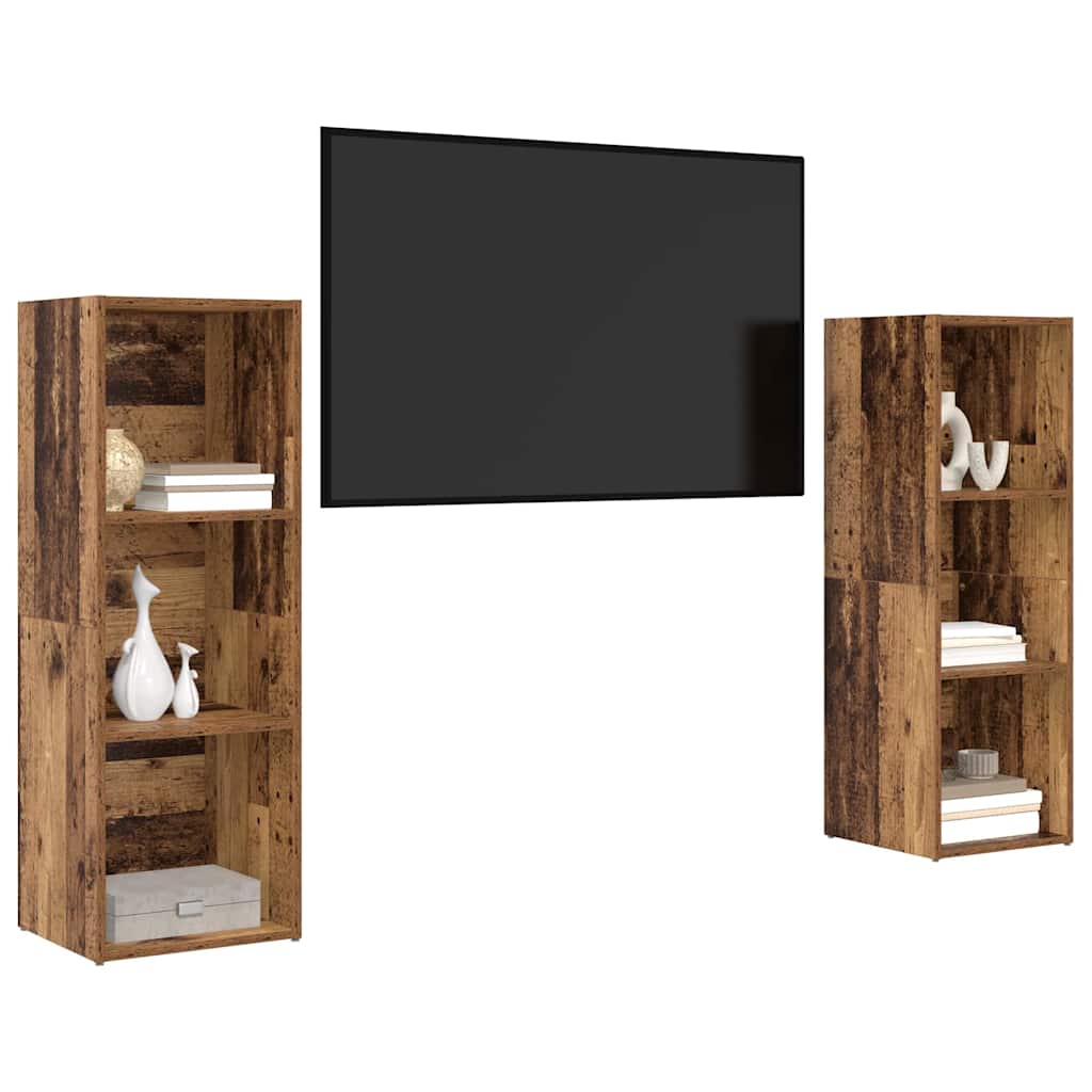 TV szekrény garnitúra 2 pcs Öreg fa 107 x 35 x 37 cm Faanyag