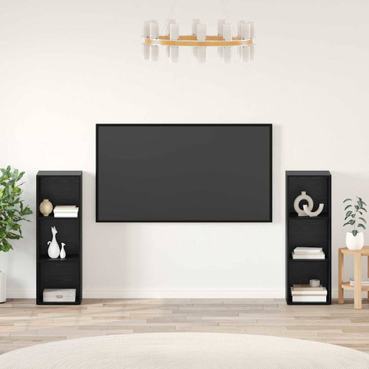 TV szekrény garnitúra 2 pcs Fekete tölgy 107 x 35 x 37 cm
