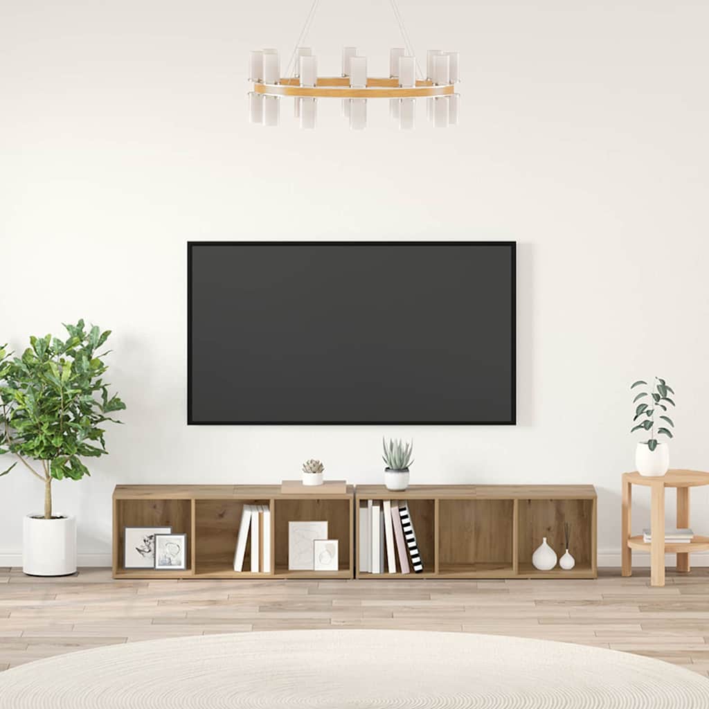 TV szekrény garnitúra 2 db Artisan tölgy Szerelt Fa