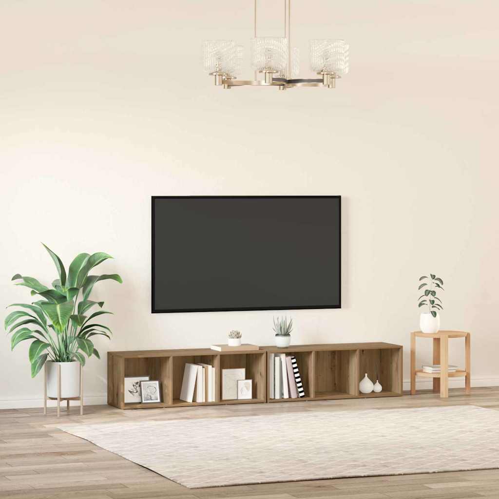 TV szekrény garnitúra 2 db Artisan tölgy Szerelt Fa