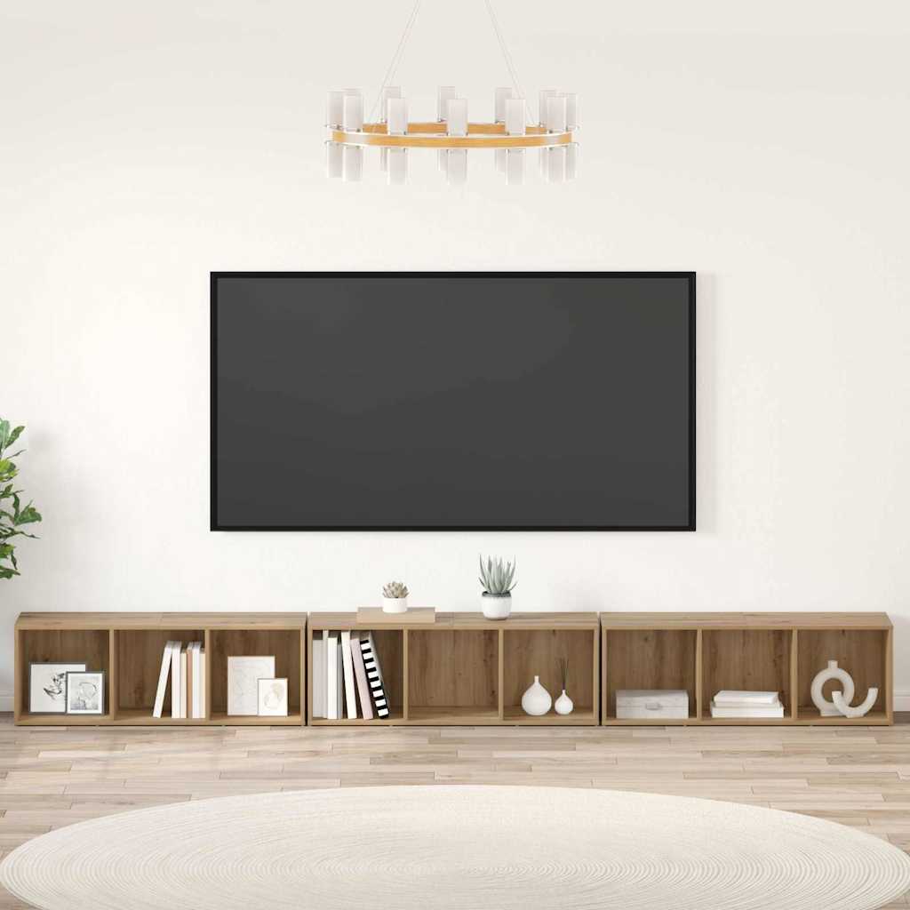TV szekrény garnitúra 3 db Artisan tölgy Szerelt Fa