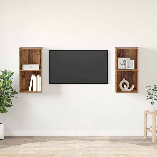 TV szekrény garnitúra 2 pcs Öreg fa 37 x 37 x 72 cm Faanyag