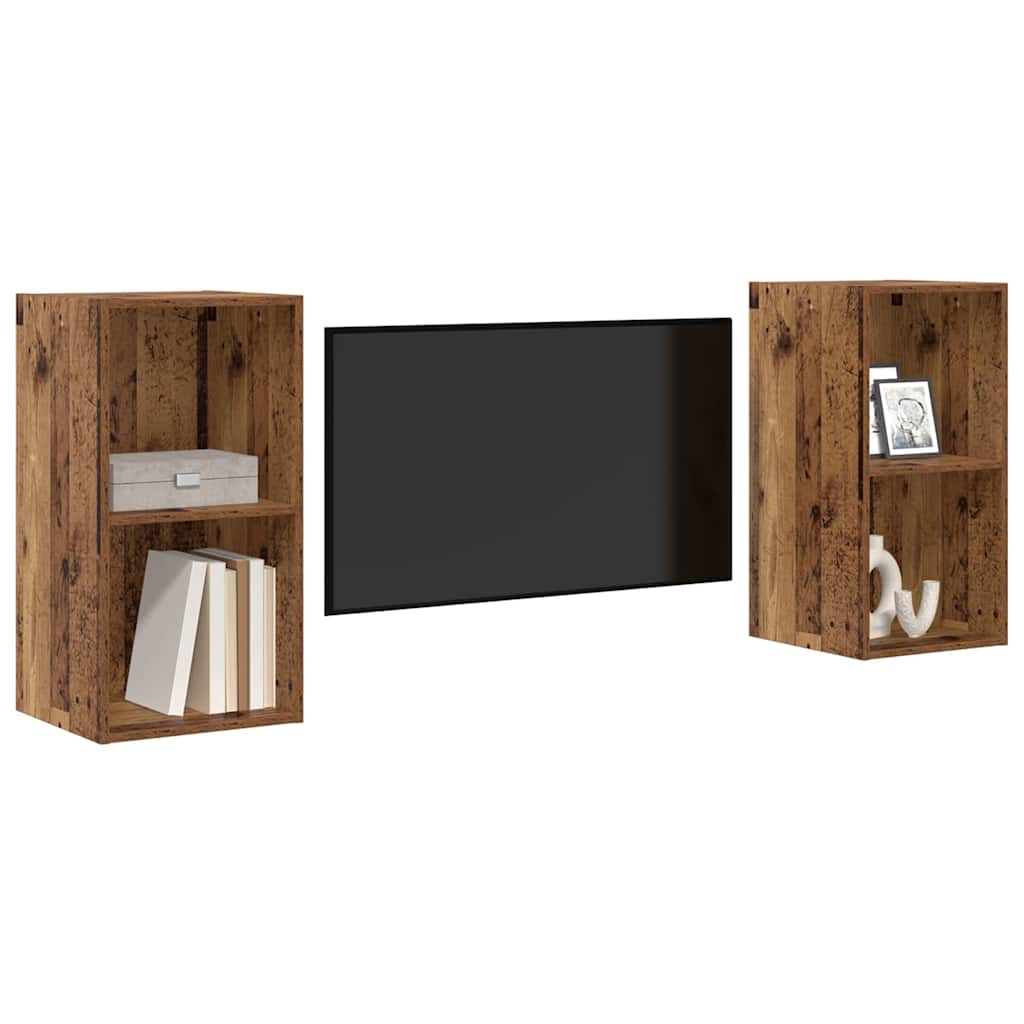 TV szekrény garnitúra 2 pcs Öreg fa 37 x 37 x 72 cm Faanyag