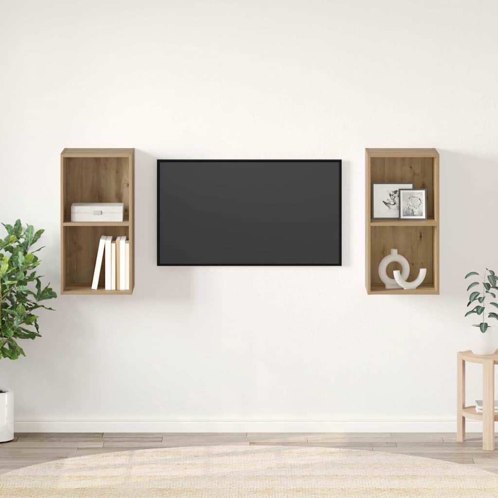 TV szekrény garnitúra 2 db Artisan tölgy Szerelt Fa