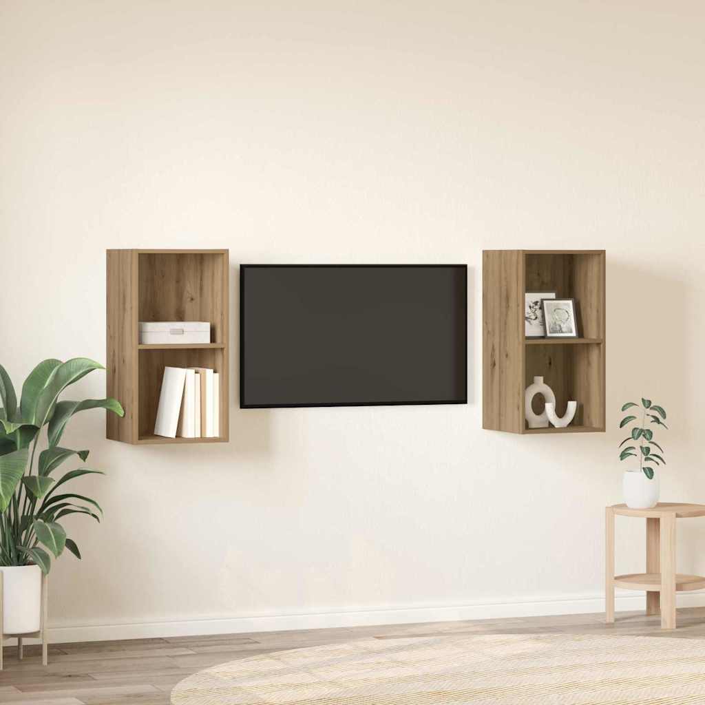 TV szekrény garnitúra 2 db Artisan tölgy Szerelt Fa
