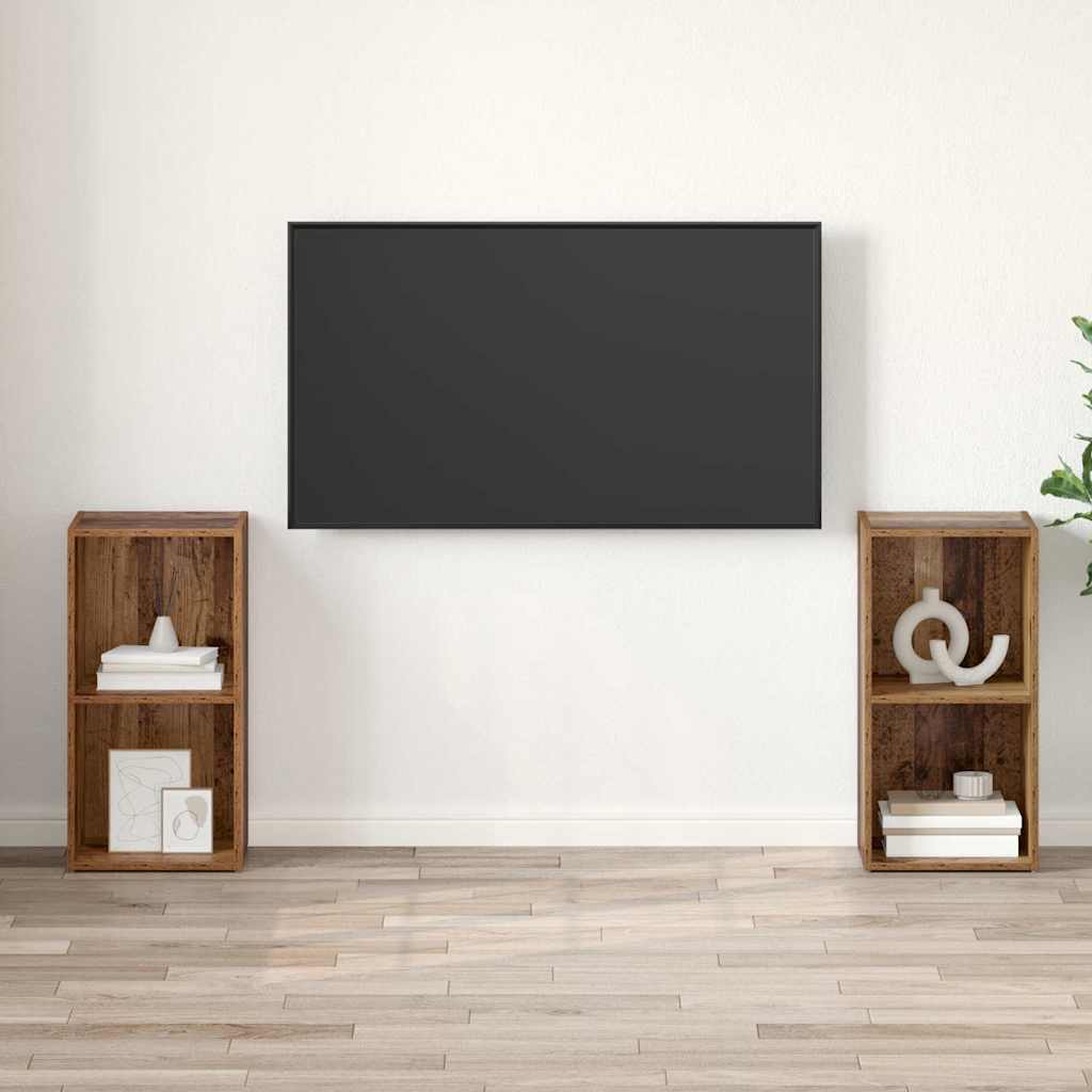TV szekrény garnitúra 2 pcs Öreg fa 72 x 35 x 36,5 cm Faanyag