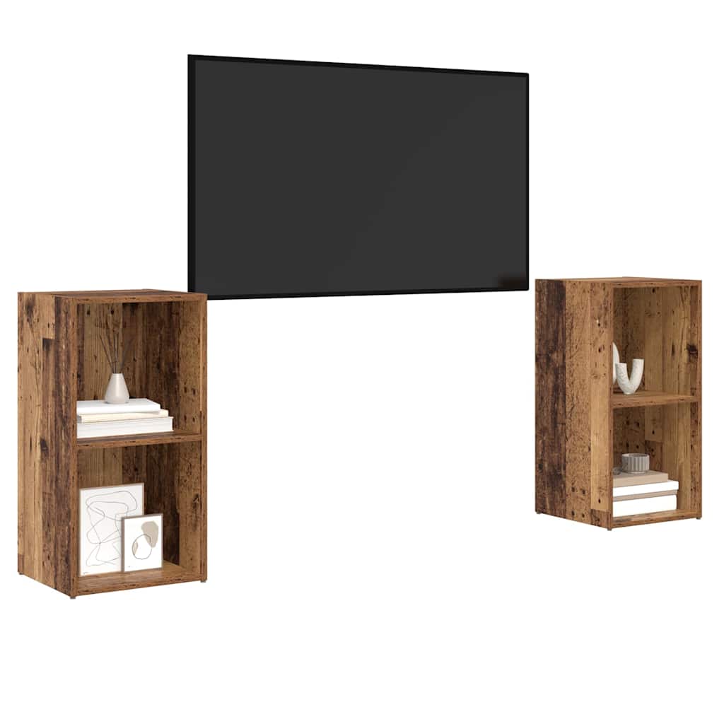 TV szekrény garnitúra 2 pcs Öreg fa 72 x 35 x 36,5 cm Faanyag