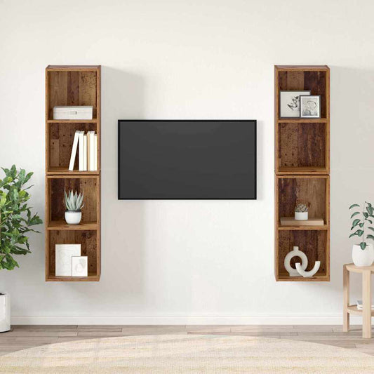 TV szekrény garnitúra 4 pcs Öreg fa 37 x 37 x 72 cm Faanyag