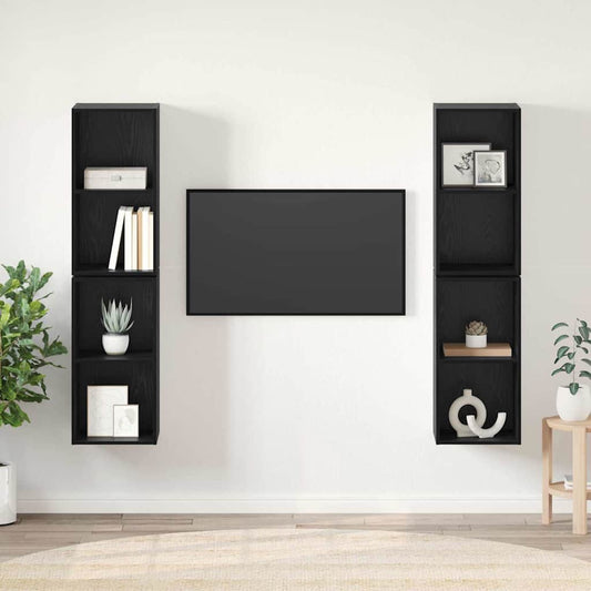 TV szekrény garnitúra 4 pcs Fekete tölgy 37 x 37 x 72 cm