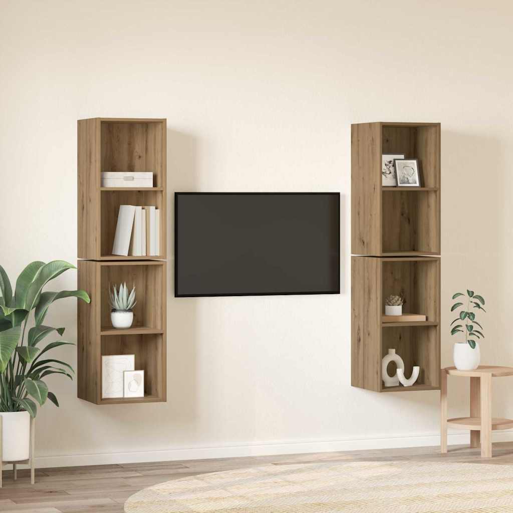 TV szekrény garnitúra 4 pcs Artisan tölgy Faanyag