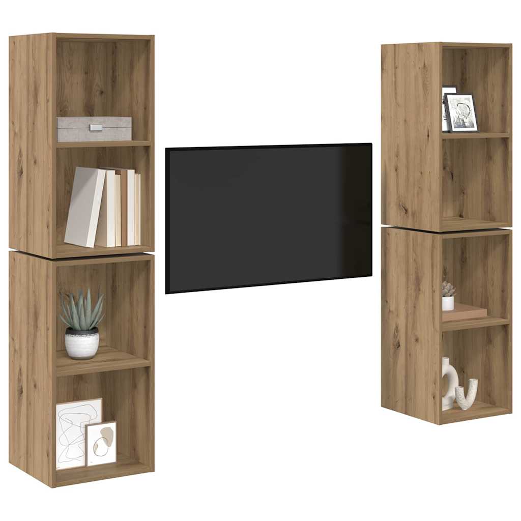 TV szekrény garnitúra 4 pcs Artisan tölgy Faanyag