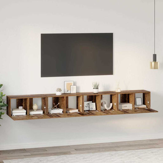 TV szekrény garnitúra 4 pcs Öreg fa 60 x 30 x 30 cm Faanyag