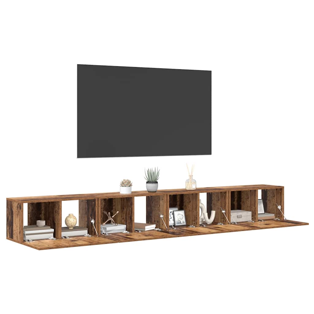 TV szekrény garnitúra 4 pcs Öreg fa 60 x 30 x 30 cm Faanyag