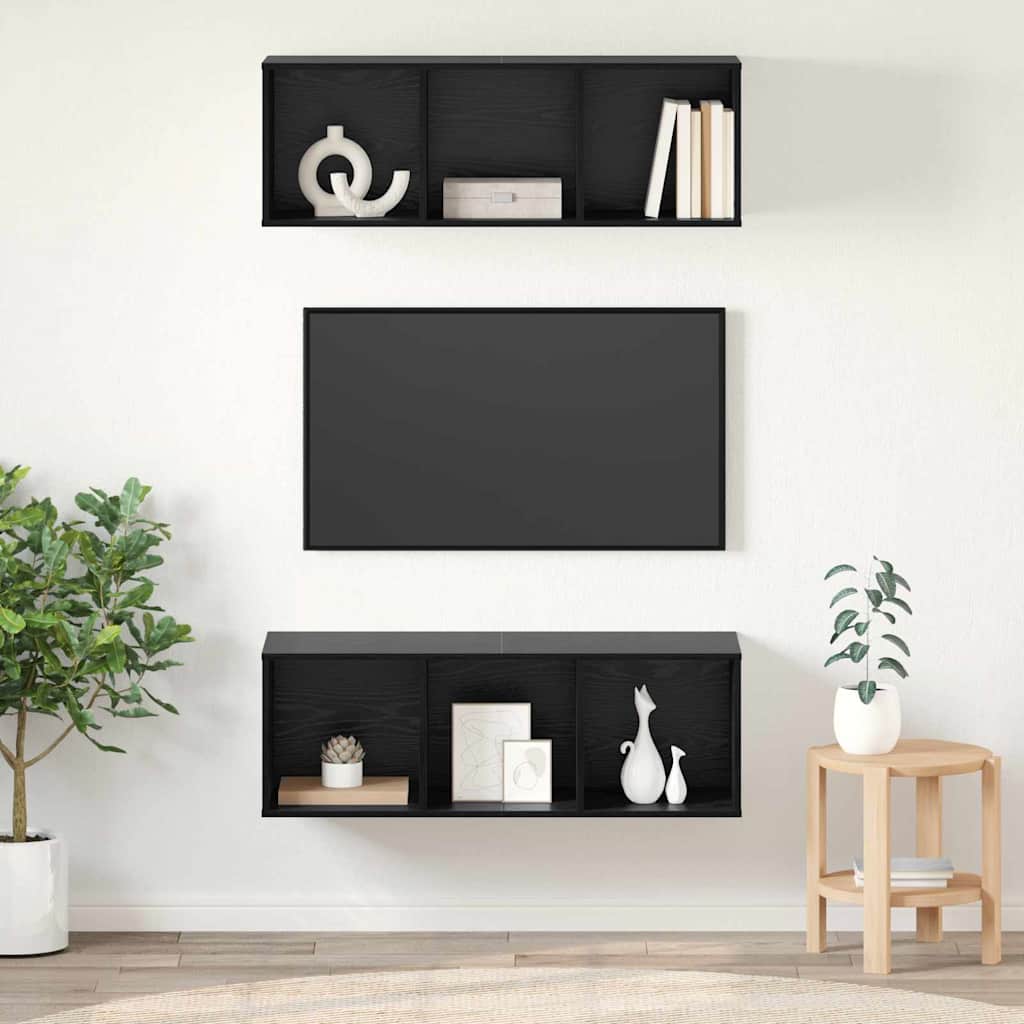 TV szekrény garnitúra 2 pcs Fekete tölgy 37 x 37 x 107 cm