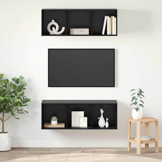 TV szekrény garnitúra 2 pcs Fekete tölgy 37 x 37 x 107 cm