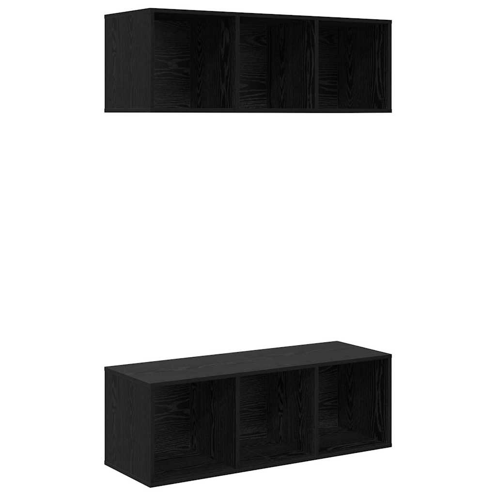 TV szekrény garnitúra 2 pcs Fekete tölgy 37 x 37 x 107 cm