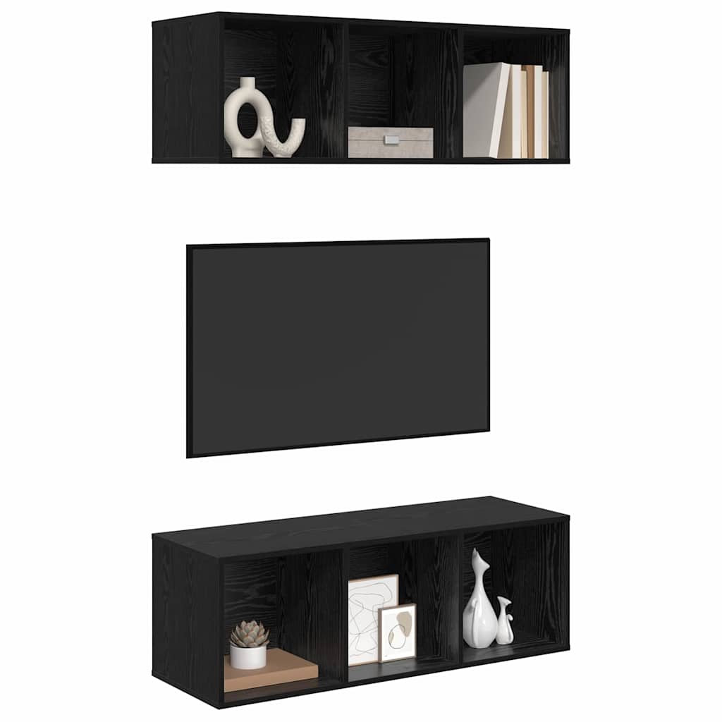 TV szekrény garnitúra 2 pcs Fekete tölgy 37 x 37 x 107 cm