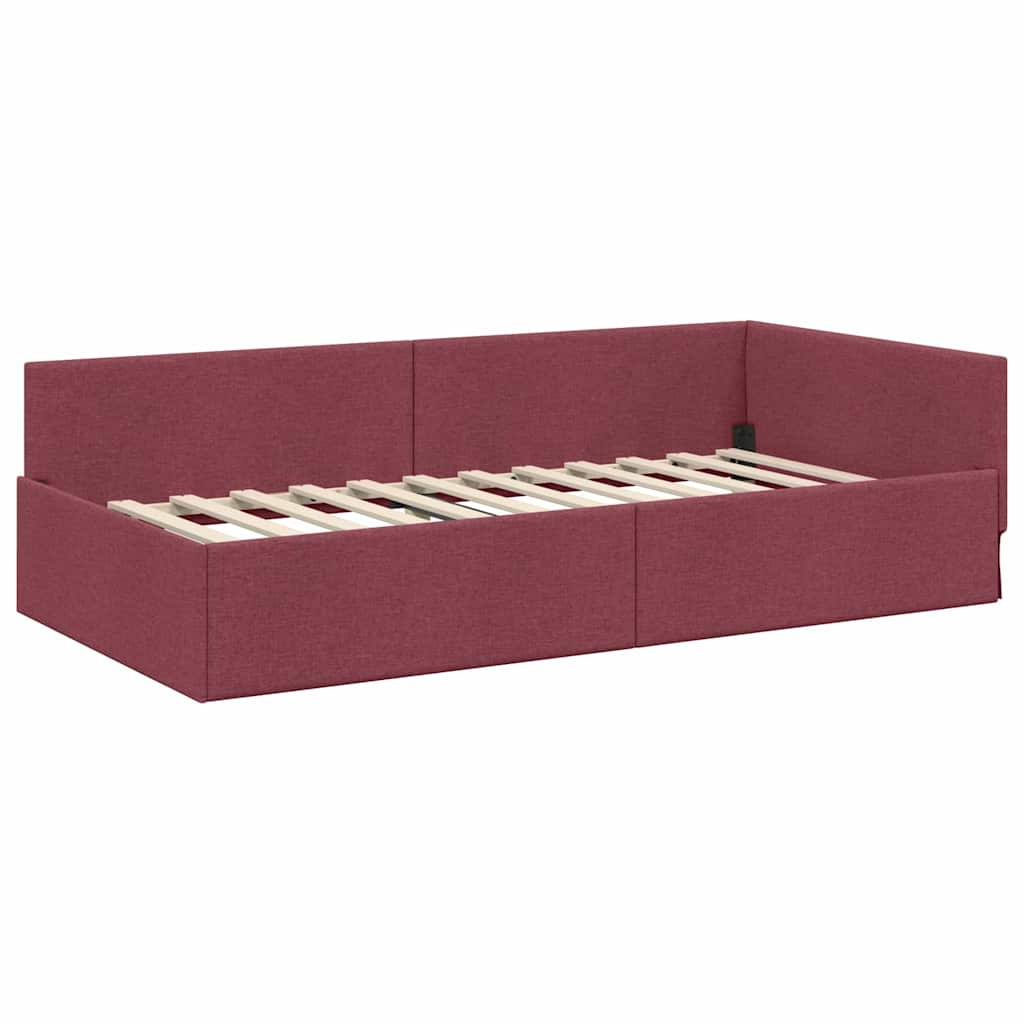 Sarokágy keret fejtámlával Bordó 80 cm x 200 cm szövet