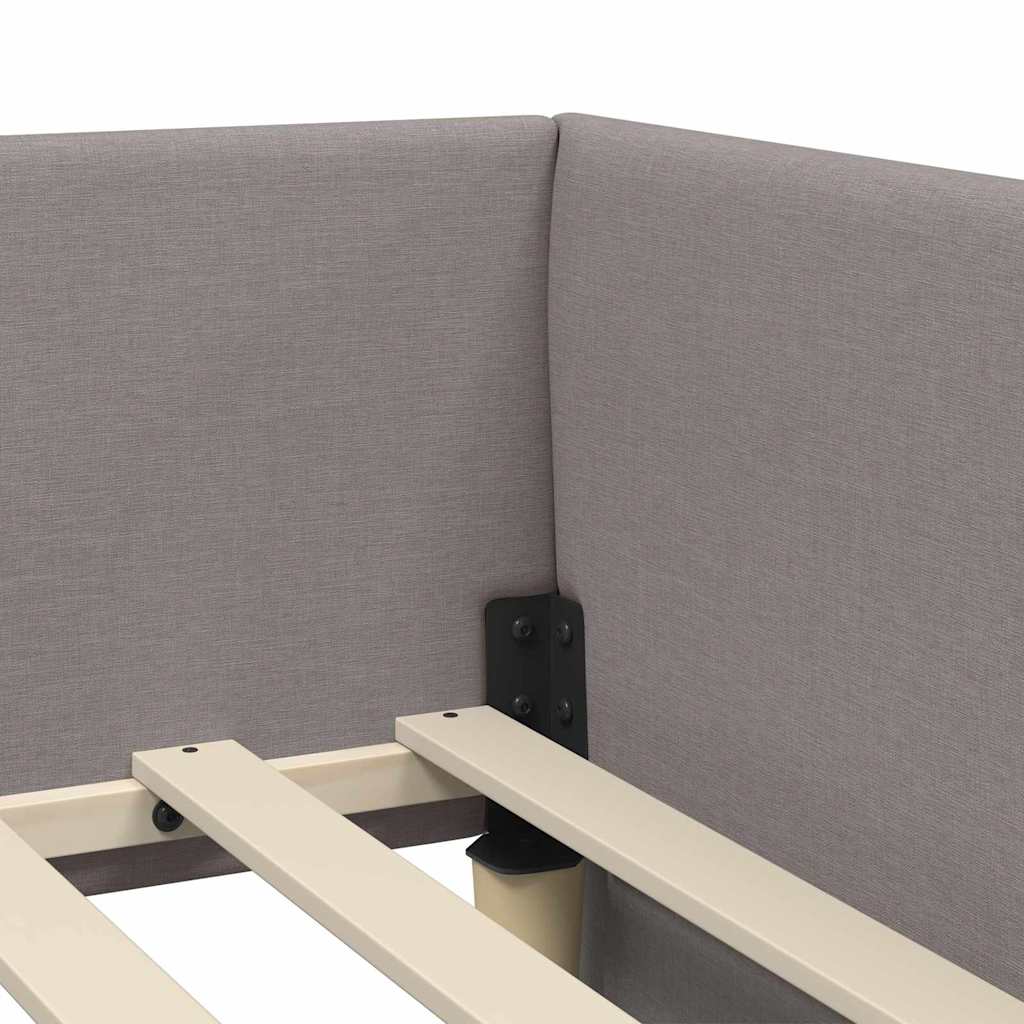 Sarokágy keret fejtámlával Tópszínű 80 cm x 200 cm szövet