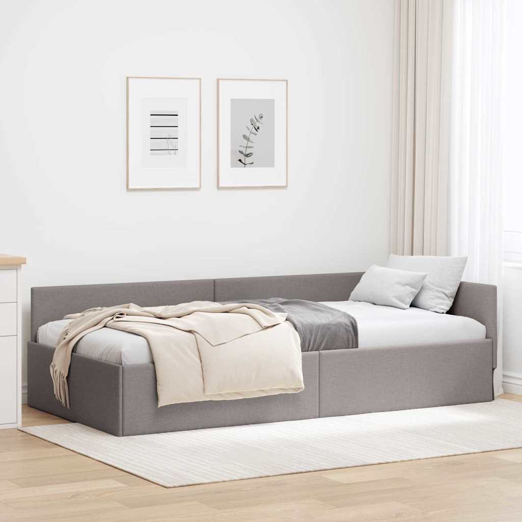 Sarokágy keret fejtámlával Tópszínű 80 cm x 200 cm szövet