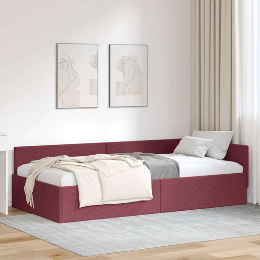 Sarokágy keret fejtámlával Bordó 90 cm x 190 cm szövet