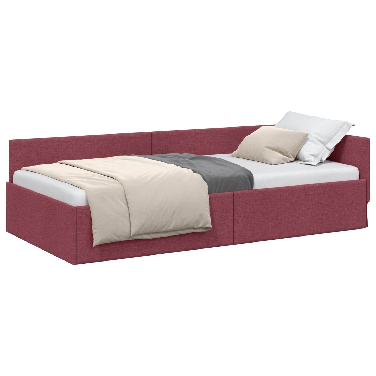 Sarokágy keret fejtámlával Bordó 90 cm x 190 cm szövet
