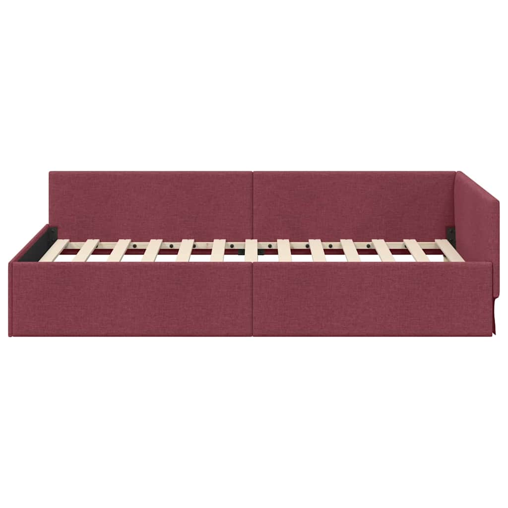 Sarokágy keret fejtámlával Bordó 90 cm x 190 cm szövet