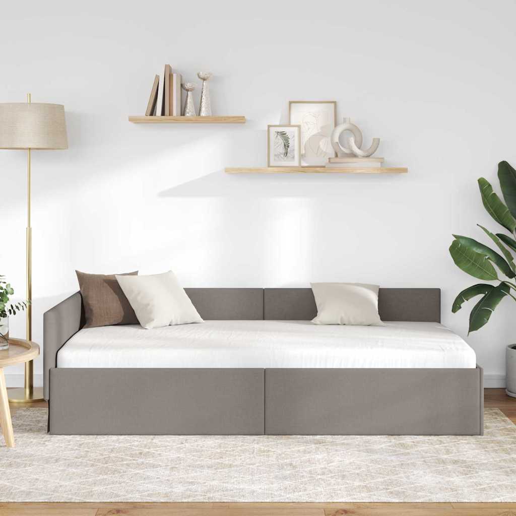 Sarokágy keret fejtámlával Tópszínű 90 cm x 190 cm szövet