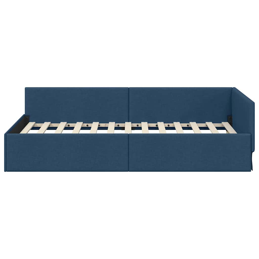 Sarokágy keret fejtámlával Kék 90 cm x 190 cm szövet