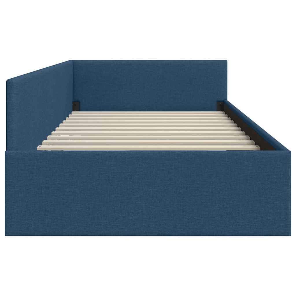 Sarokágy keret fejtámlával Kék 90 cm x 190 cm szövet