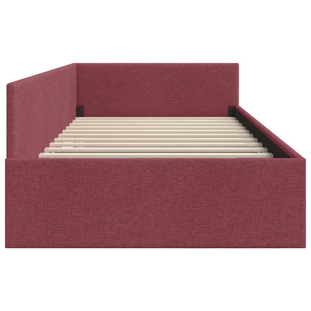 Sarokágy keret fejtámlával Bordó 90 cm x 200 cm szövet