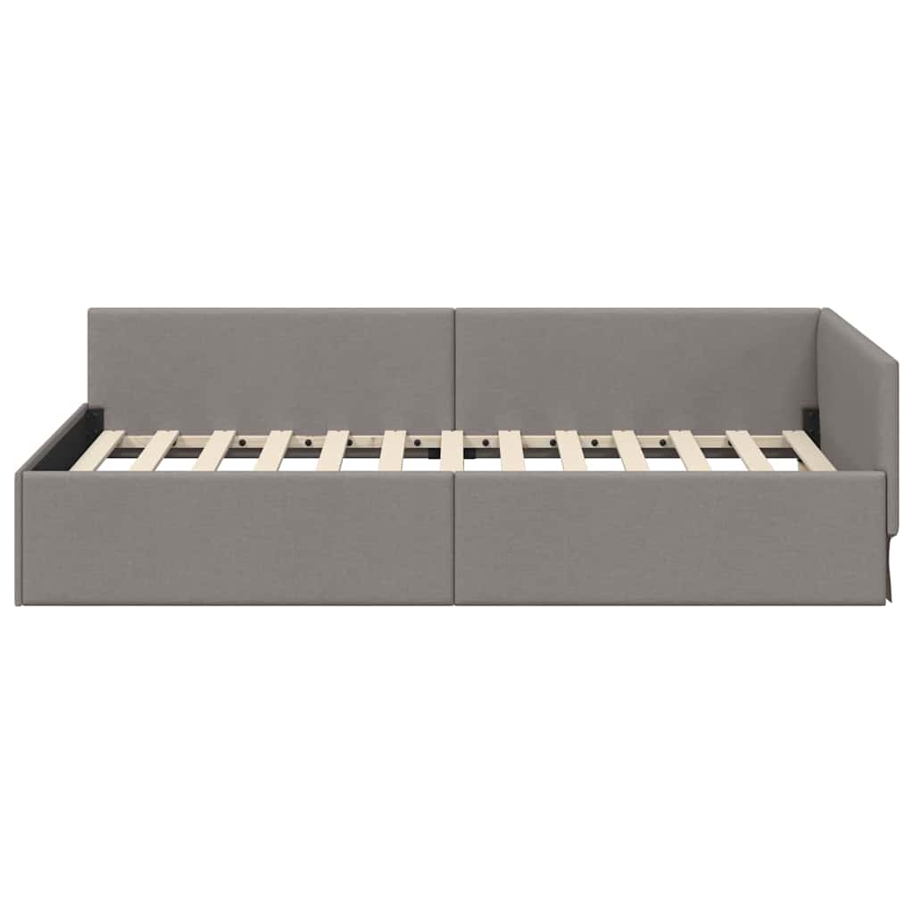 Sarokágy keret fejtámlával Tópszínű 90 cm x 200 cm szövet