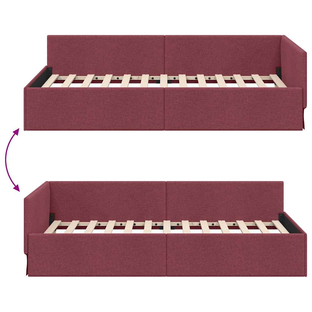 Sarokágy keret fejtámlával Bordó 100 cm x 200 cm szövet