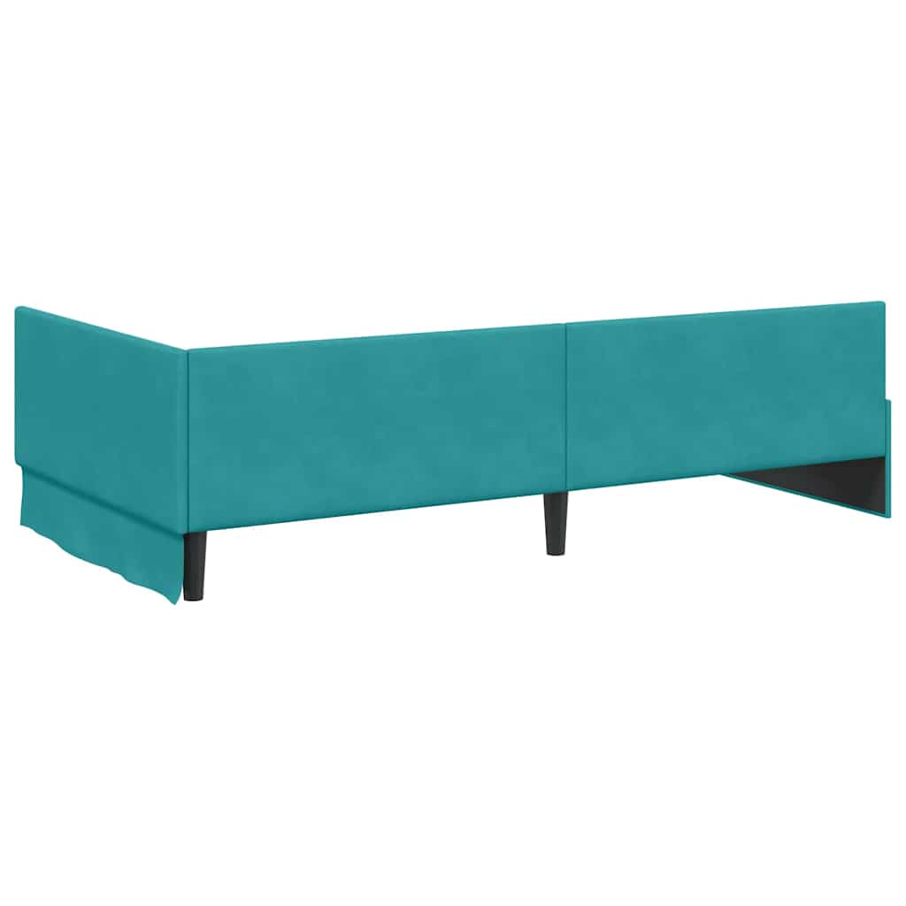 Sarokágy keret fejtámlával Türkiz 80 cm x 200 cm Bársony