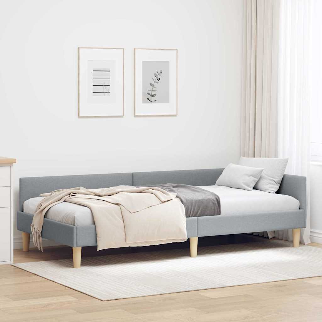 Sarokágy keret Világosszürke 80 x 200 cm szövet