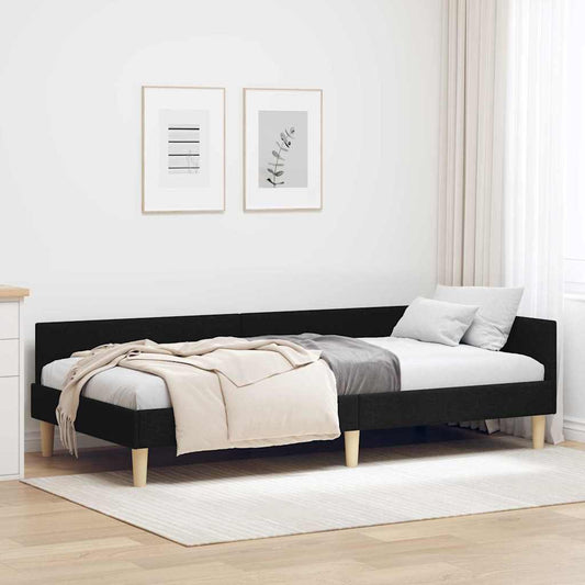 Sarokágy keret Fekete 80 x 200 cm szövet