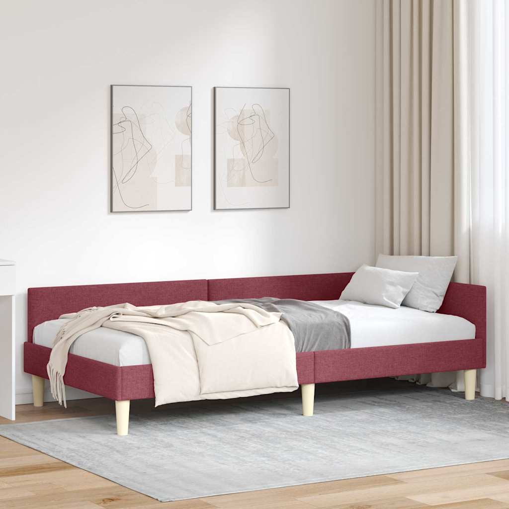 Sarokágy keret Bordó 90 x 190 cm szövet
