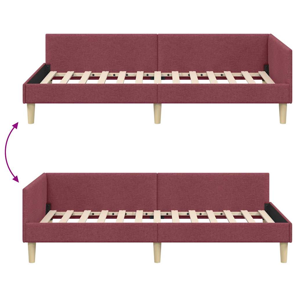 Sarokágy keret Bordó 90 x 190 cm szövet