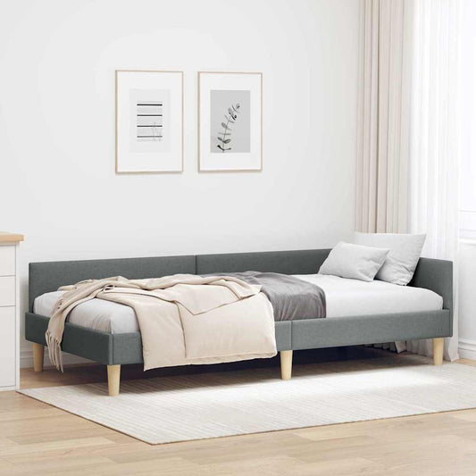 Sarokágy keret Sötétszürke 90 x 200 cm szövet