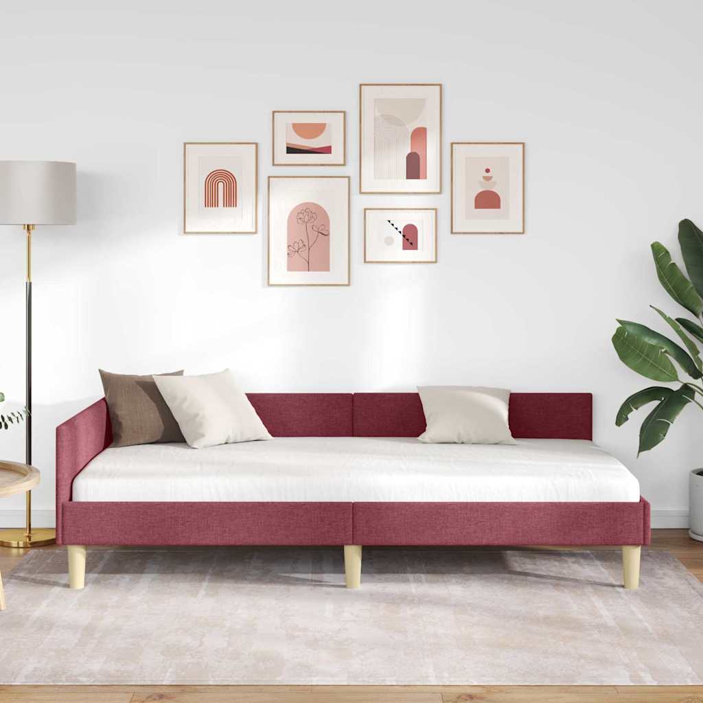Sarokágy keret Bordó 90 x 200 cm szövet